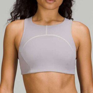 NWT Lululemon Tough Train High-Neck Bra *Medium Support, C/D Cup - 8 Mauve Grey